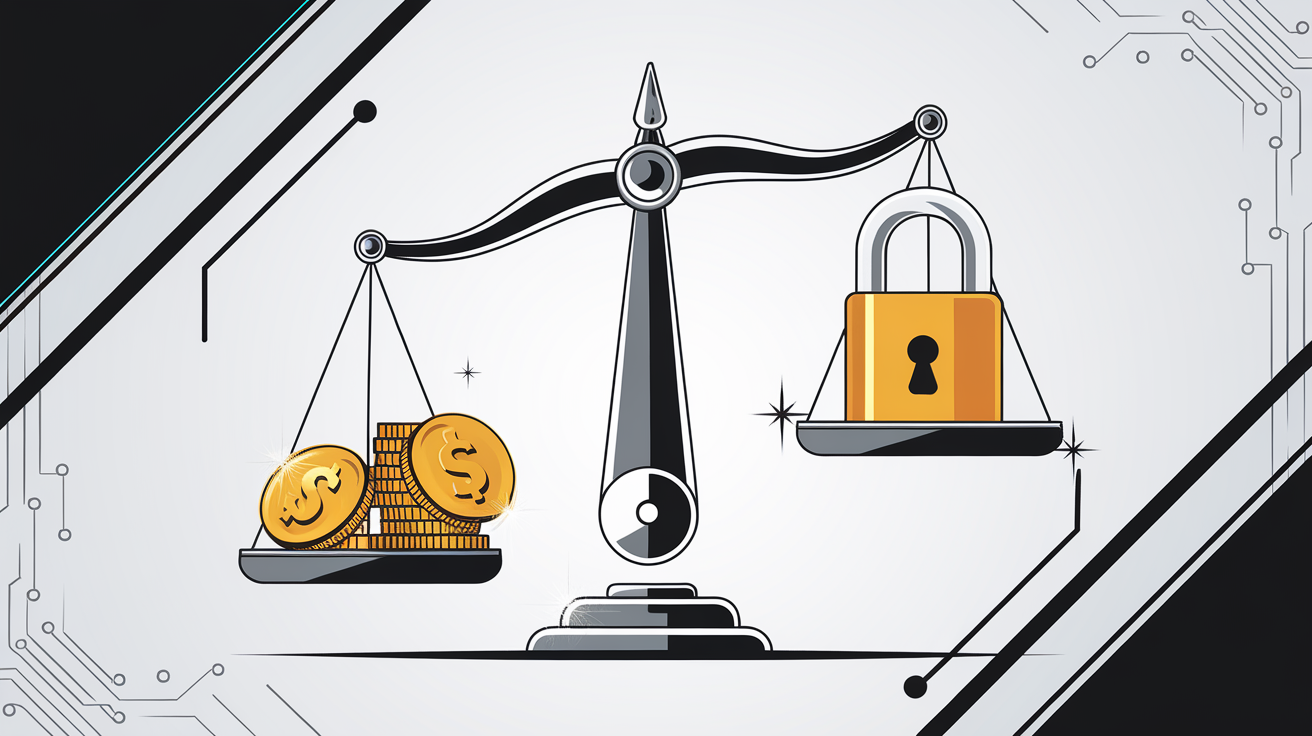 Balance symbolisant l'équilibre entre gains et sécurité
