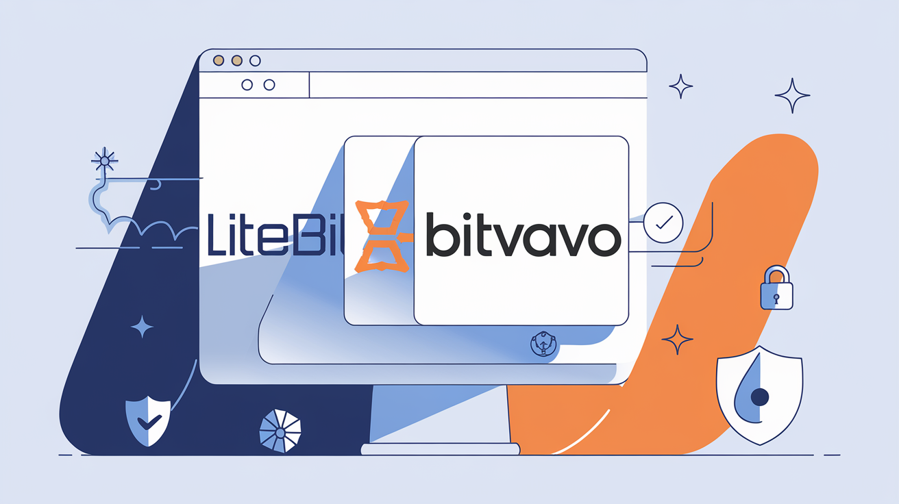 Fin d'une ère LiteBit, transition vers Bitvavo, logos superposés.