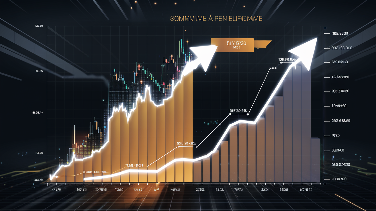 Comparaison graphique d’une courbe de croissance irréaliste face à une courbe stable, style crypto.