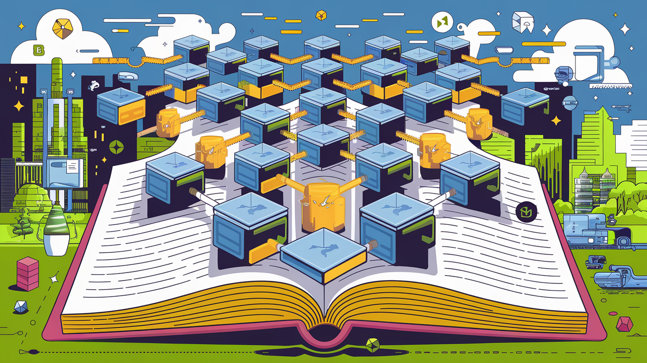 Illustration d'un registre public digital montrant la blockchain comme un livre ouvert sécurisé.