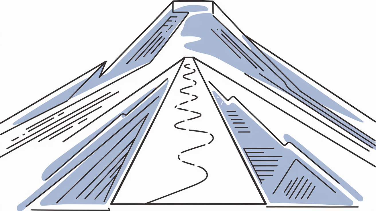 Montagne impressionnante, sommet accessible, chemin balisé, illustration pédagogique