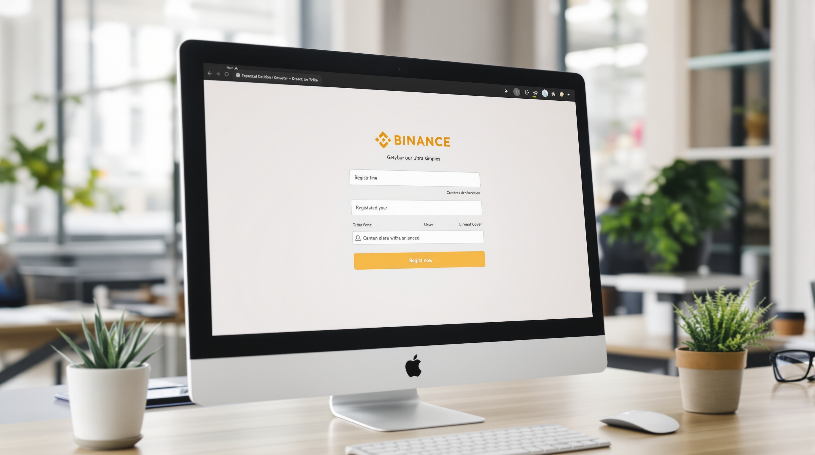 Inscription facile sur Binance, interface claire, écran d’ordinateur