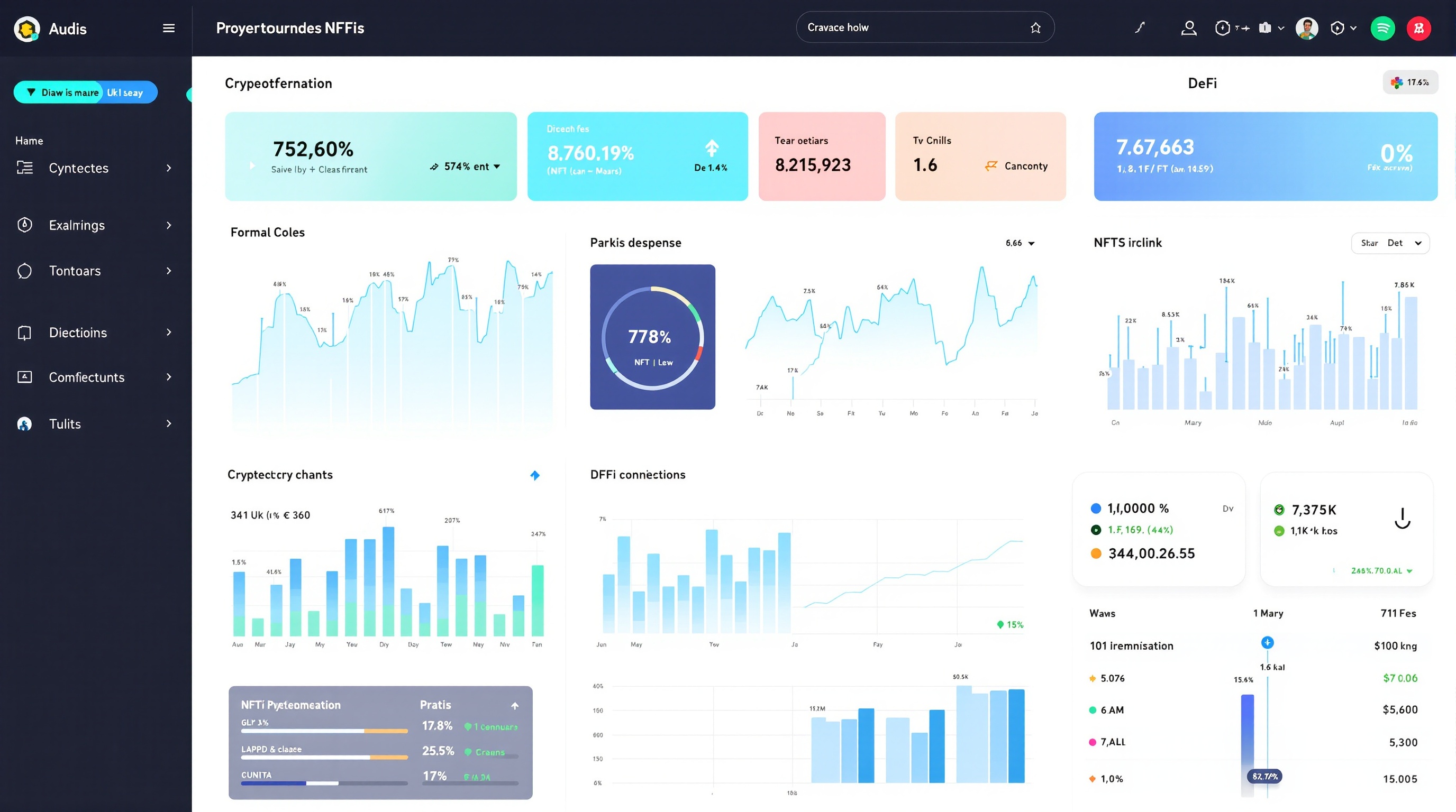 Interface moderne et accessible pour le suivi crypto